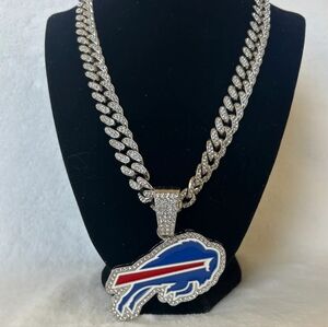 Buffalo Bills Football Iced Cuban Chain Necklace Choose Color